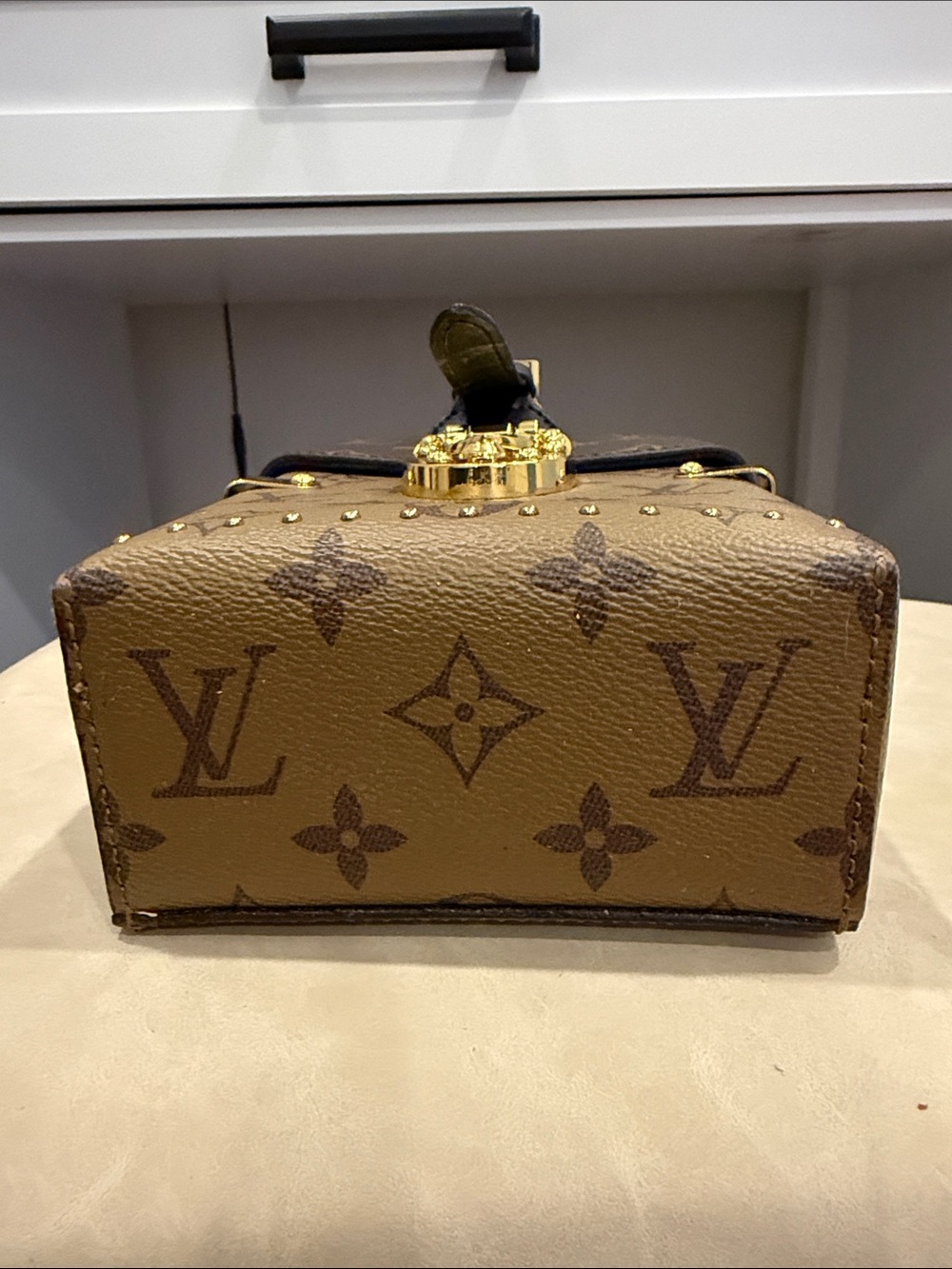 Louis Vuitton Brown Monogram Vertical Trunk Bag with Gold Hardware - Picture 4 of 7